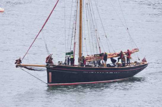 05 July 2021 - 14-35-49
Rather gorgeous barge Jolie Bris sailed in with her 23 metres. Ready to do battle in the Dartmouth Classics.
--------------------
Sailing barge Jolie Bris in Dartmouth